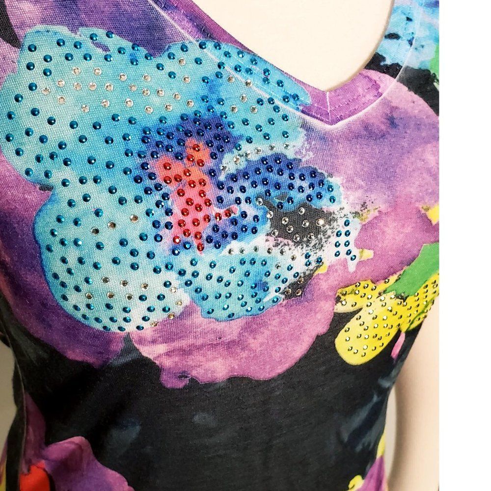 Cache Beaded Floral Tee - Picture 2 of 6